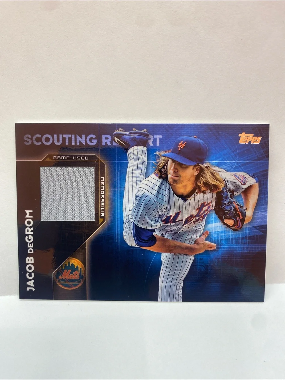 2016 Topps Scouting Report Relic Jacob deGrom Mets #SRR-JDE (001)